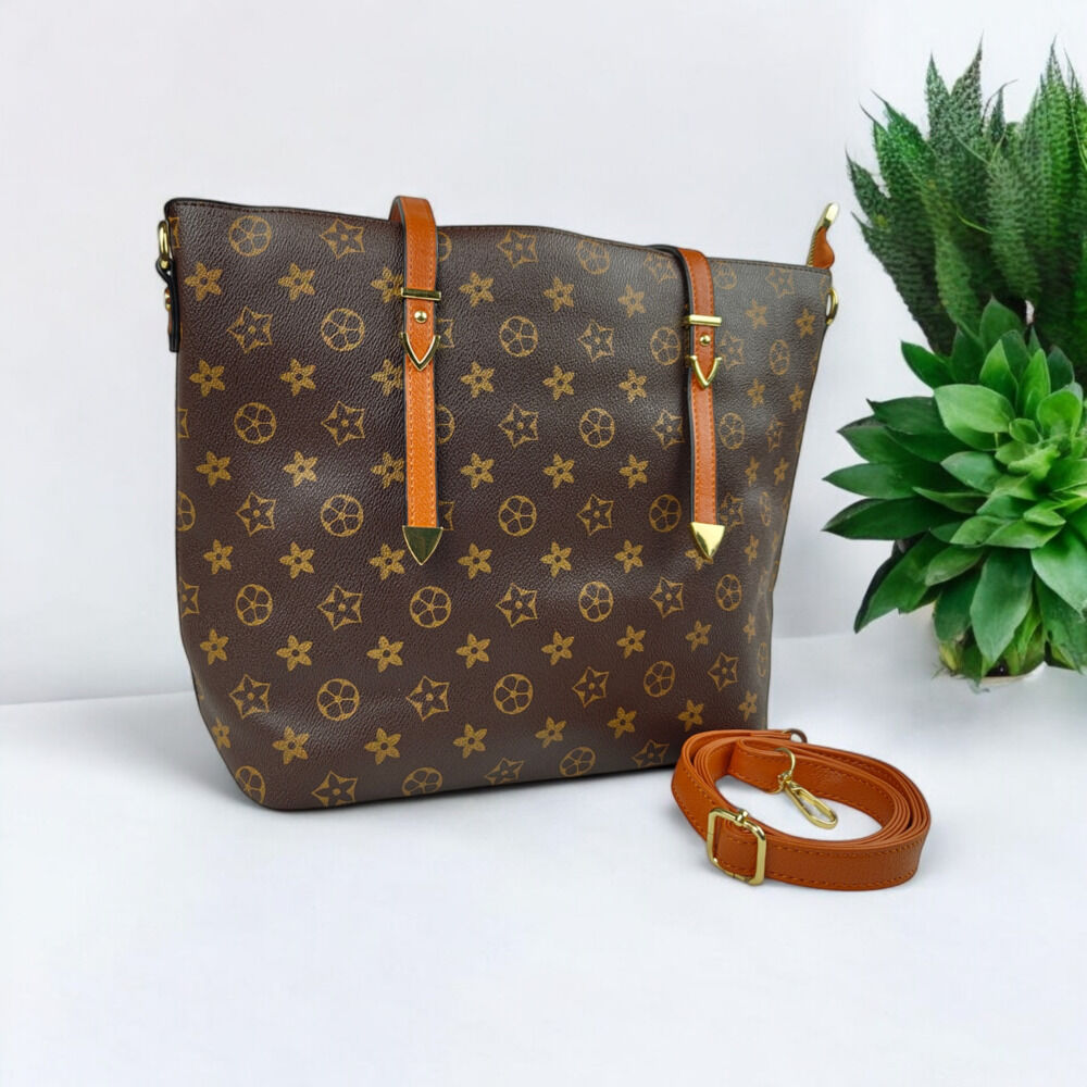 Velora Luxe Imported Brown Tote Bag
