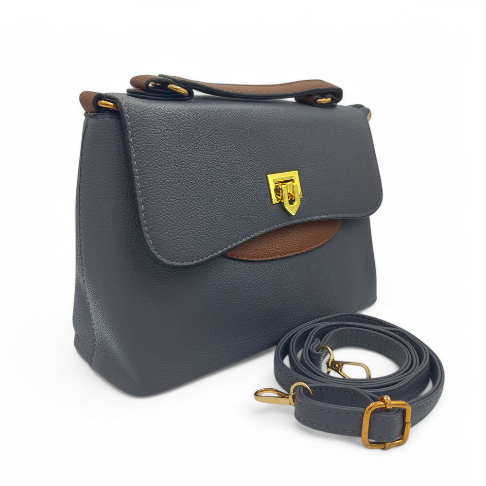 Noir Edge Imported Gray HandBag