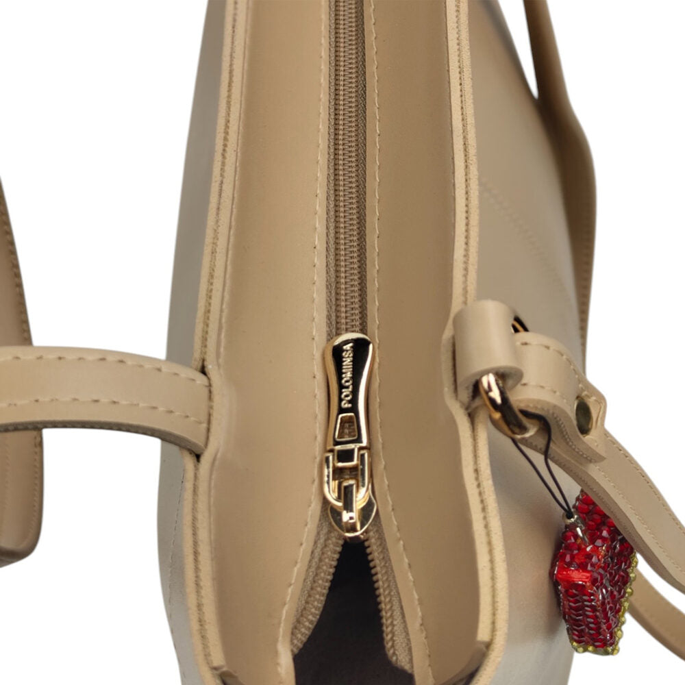 Purely Posh Beige Tote Bag
